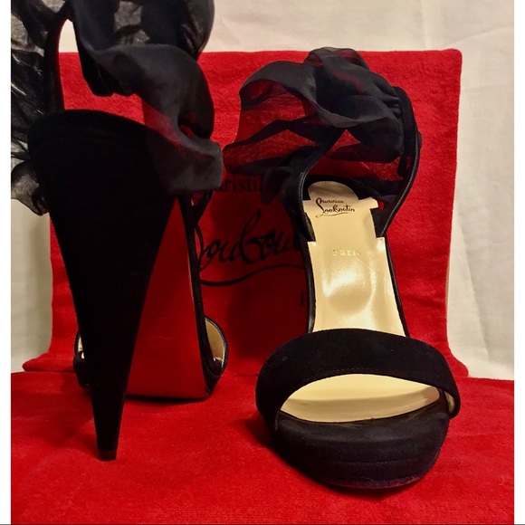 Jacqueline De 120 Black Suede Ankle Heel Pump - Picture 5 of 7